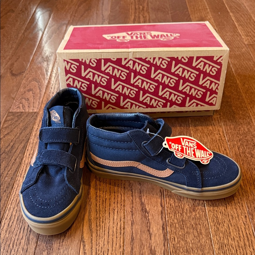 Size 3 youth Vans Kids' sk8-Mid Reissue V sky Captain gum Navy Sneakers